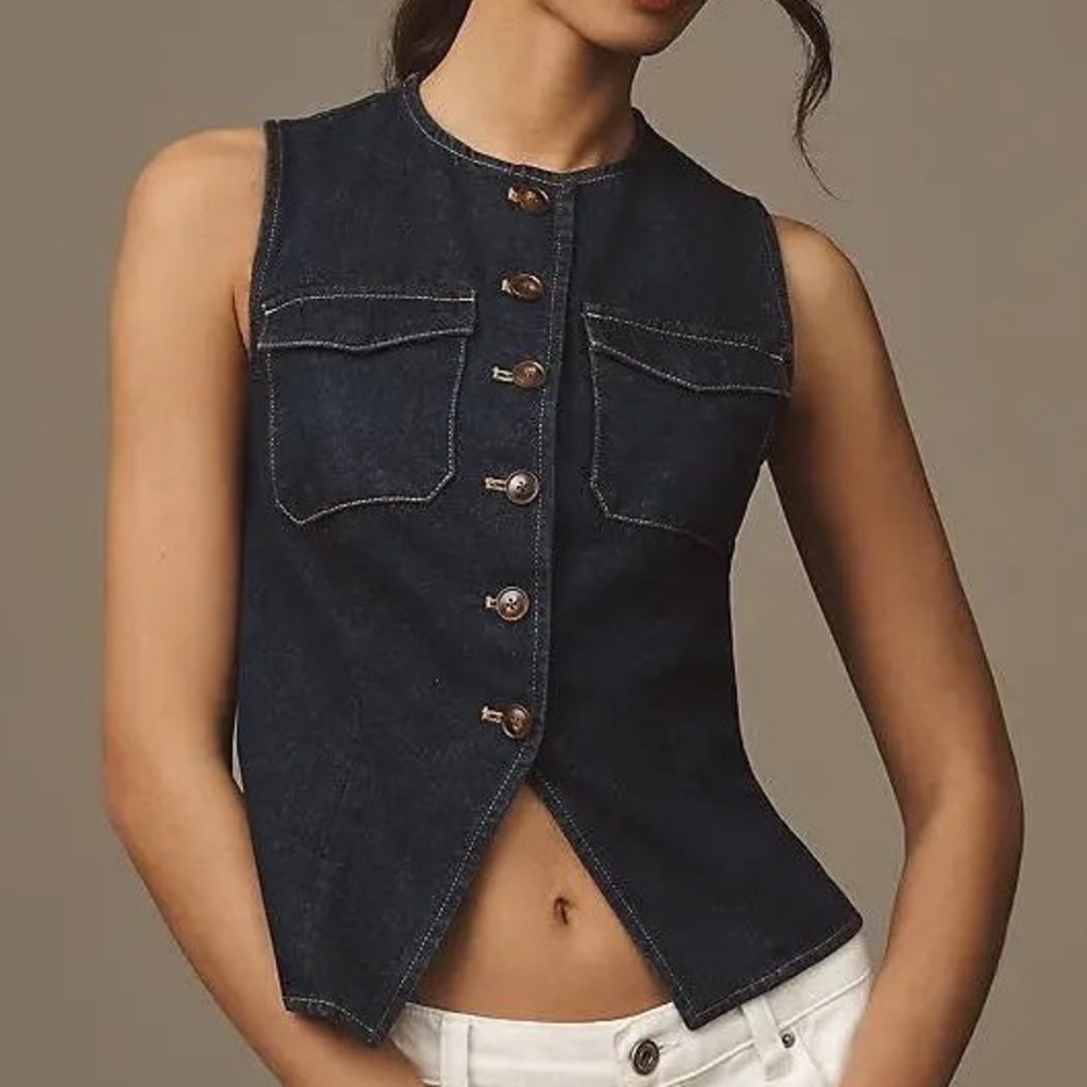 Mare Mare Tailored‎ Denim Vest Top Women's Size Small New In Packaging